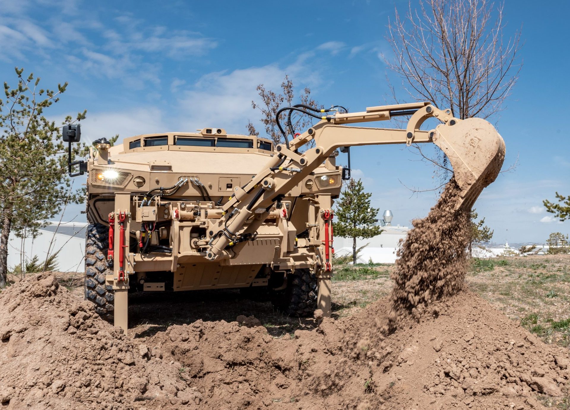 The Excavator Manipulator Arm is positioned to dig, demolish, remove obstacles and fill trenches.