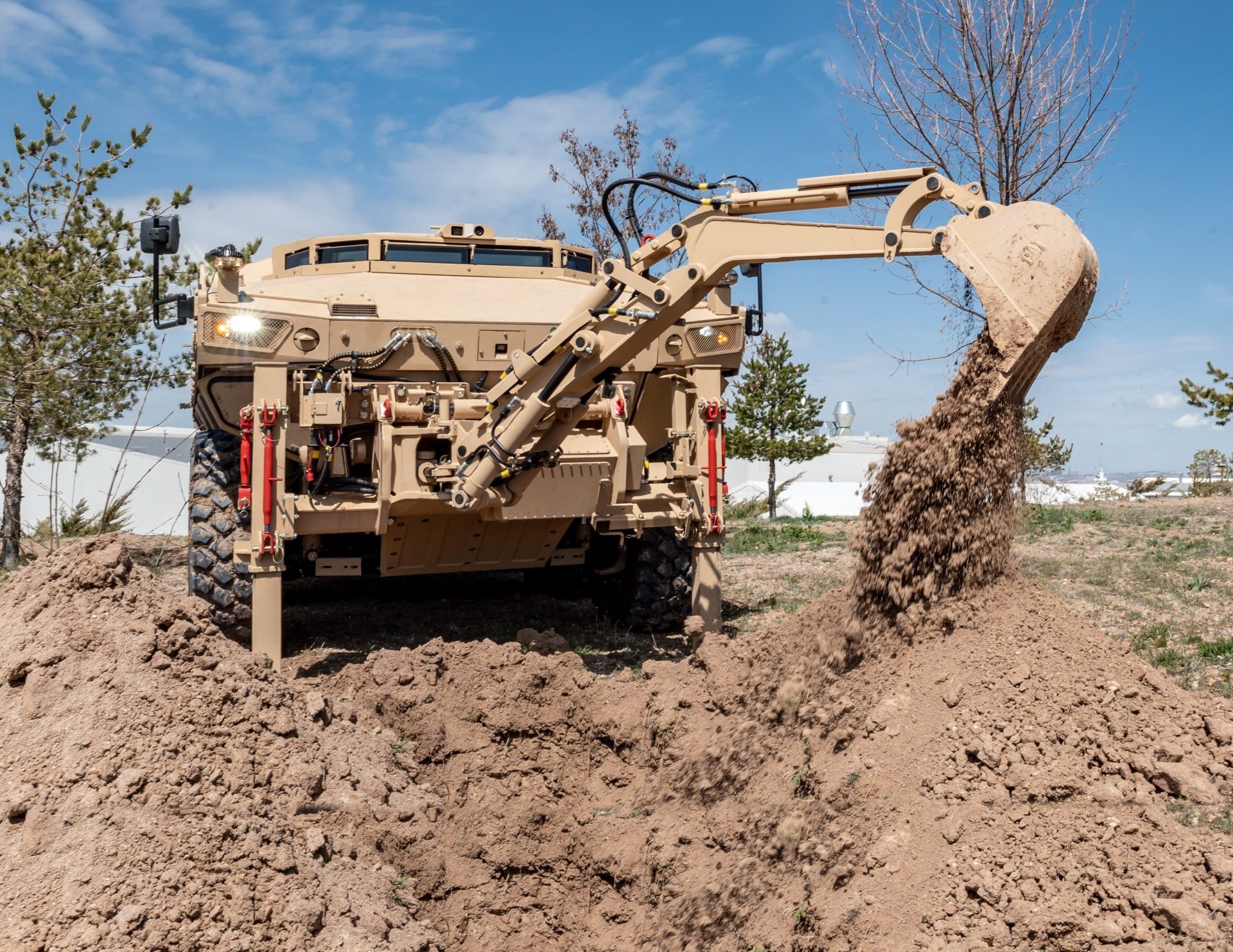 The Excavator Manipulator Arm is positioned to dig, demolish, remove obstacles and fill trenches.