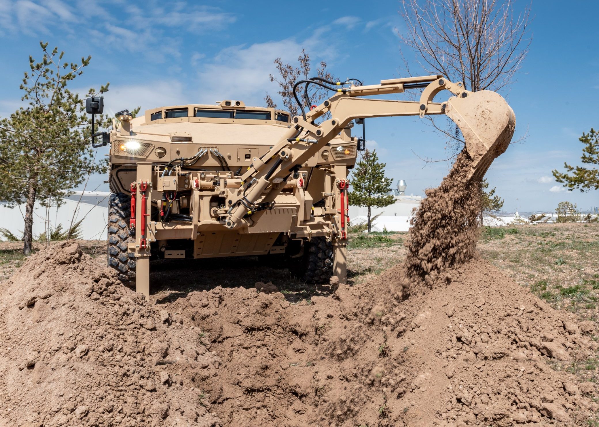 The Excavator Manipulator Arm is positioned to dig, demolish, remove obstacles and fill trenches.