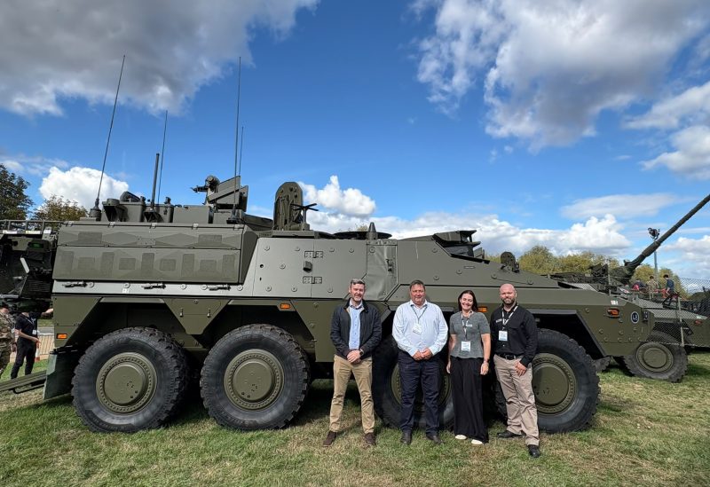 L-R Supply chain partners Kail and Co with Pearson Engineering in front of a BOXER at DVD